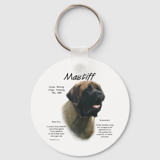 Porte-clés Histoire des mastiff abricot (Recto)