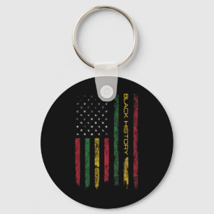 Porte-clés Histoire noire dans le drapeau américain du 4 juil