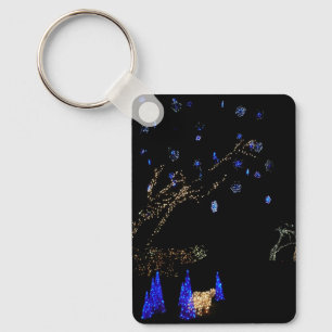 Porte-clés Hiver Wonderland Lumières Bleu et blanc Vacances