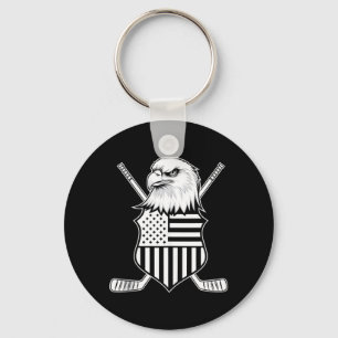 Porte-clés Hockey drapeau américain