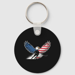 Porte-clés Hockey Drapeau Américain