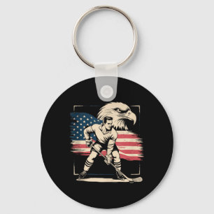 Porte-clés Hockey drapeau américain