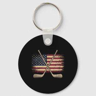 Porte-clés Hockey Drapeau Américain