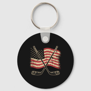 Porte-clés Hockey Drapeau Américain