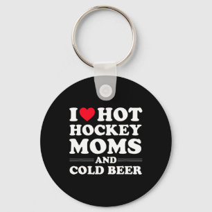 Porte-clés Hockey Fun J'Aime Les Moms De Hockey Chaud Et La B