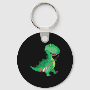 Porte-clés Hockey sur gazon pour enfants dinosaure drôle 