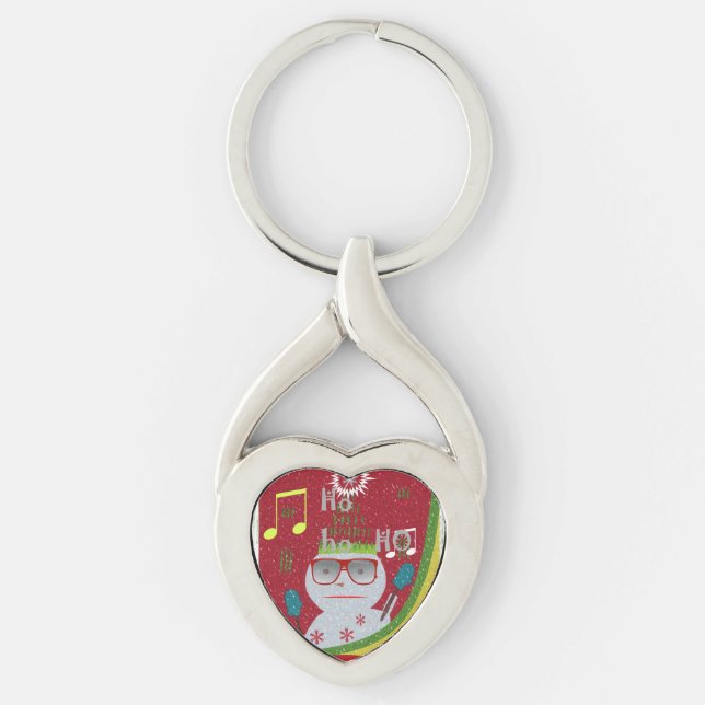 Porte-clés HOHO ! Noël Fêtes Humour design d'art mignon (Devant)