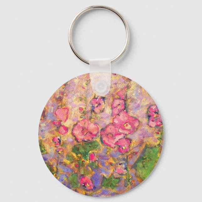 Porte-clés hollyhocks florissant (Recto)