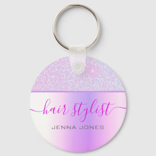 Porte-clés Holographie rose violet Ombre Parties scintillant