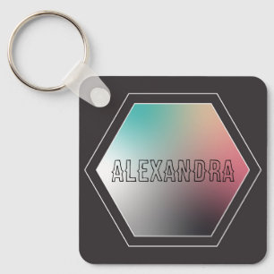Porte-clés Holographique Personnalisé Pastel Gradient