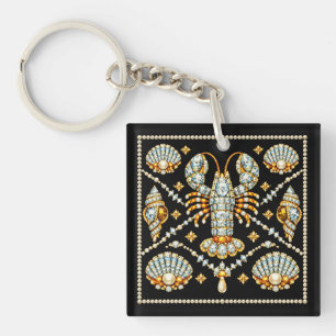 Porte-clés Homard de Luxe Motif Bijou Diamant