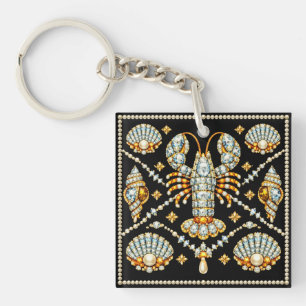 Porte-clés Homard de Luxe Motif Bijou Diamant