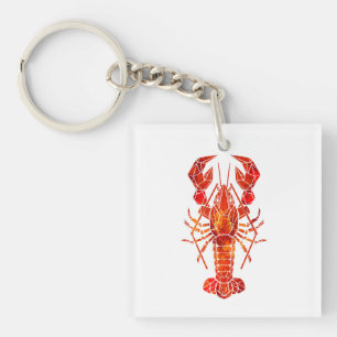 Porte-clés Homard polygonal rouge