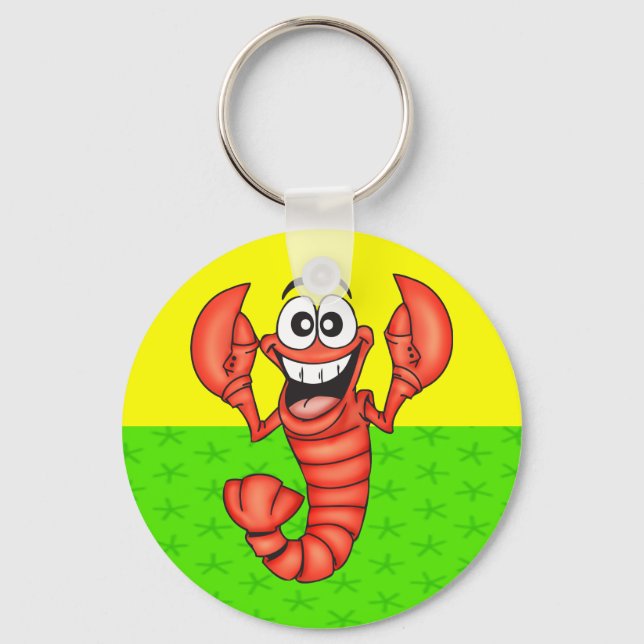 Porte-clés Homard souriant drôle (Recto)
