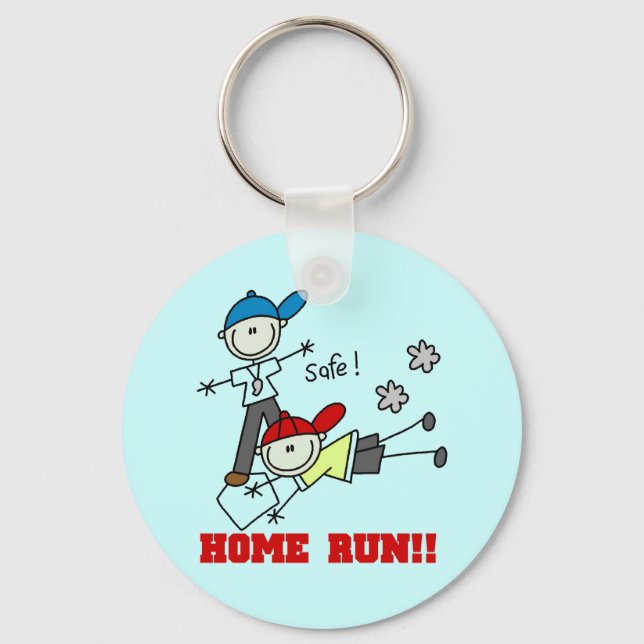 Porte-clés Home Run Boys Baseball Tshirts et cadeaux (Recto)