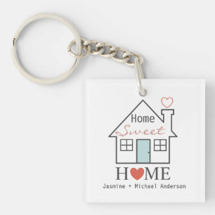Porte-clés Home Sweet Home personnalisée