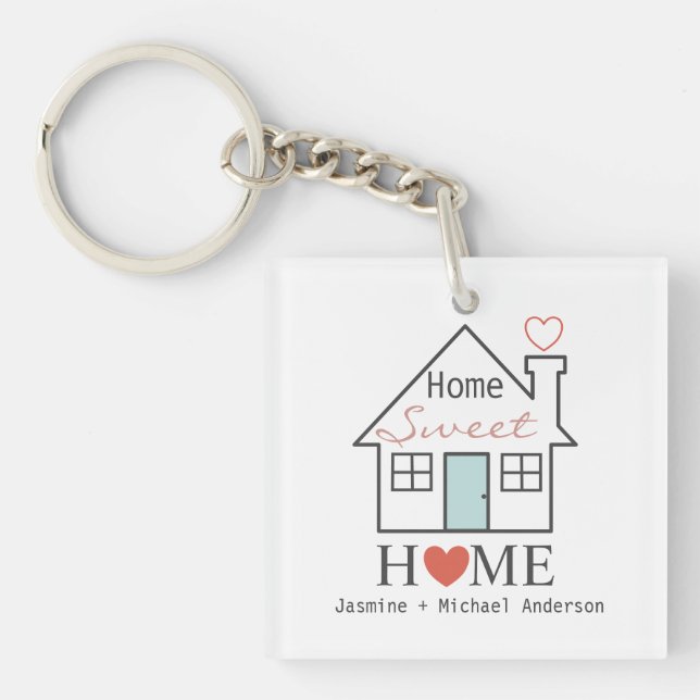 Porte-clés Home Sweet Home personnalisée (Devant)