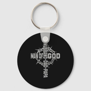 Porte-clés Homme minimal Dieu Religieux Chrétien Croix