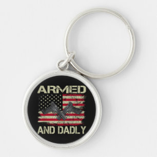 Porte-clés Hommes Armés Et Papa Drôle Mortel Papa Pour Fête D
