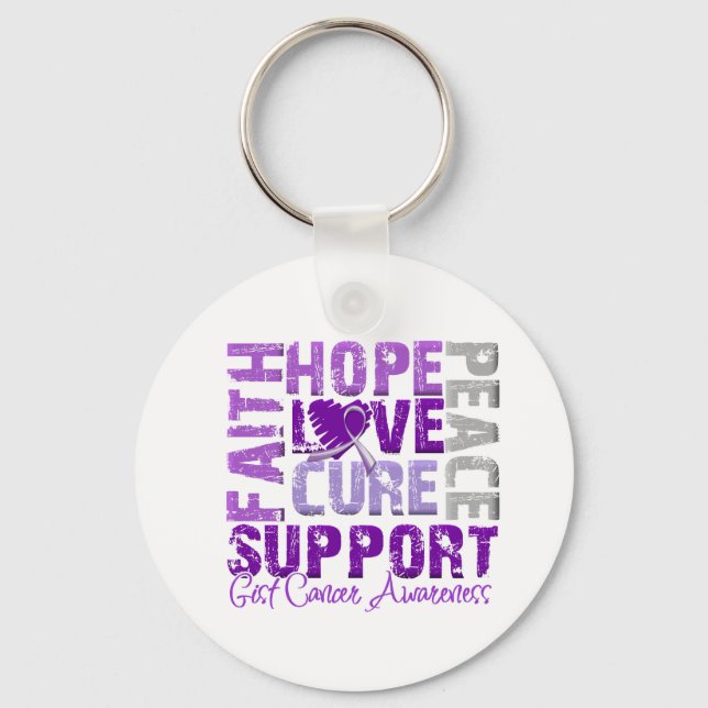Porte-clés Hope Love Cure GIST Cancer Sensibilisation (Recto)