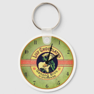 Porte-clés Horaire de publicité chocolat Art nouveau