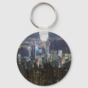 Porte-clés Horizon de nuit de Hong Kong