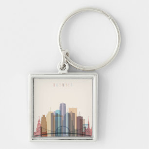 Porte-clés Horizon de ville de Detroit, Michigan  