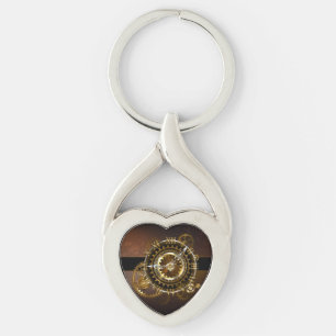 Porte-clés Horloge Steampunk avec des engrenages anciens