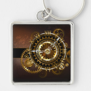 Porte-clés Horloge Steampunk avec des engrenages anciens