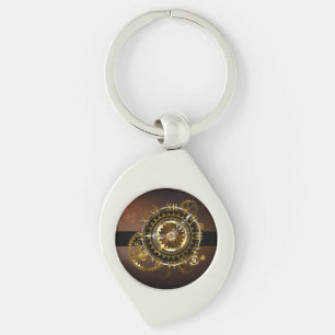 Porte-clés Horloge Steampunk avec des engrenages anciens