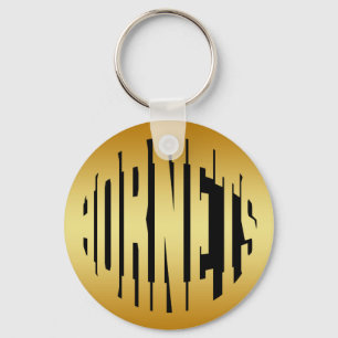 PORTE-CLÉS HORNETS - TEXTE D'OR