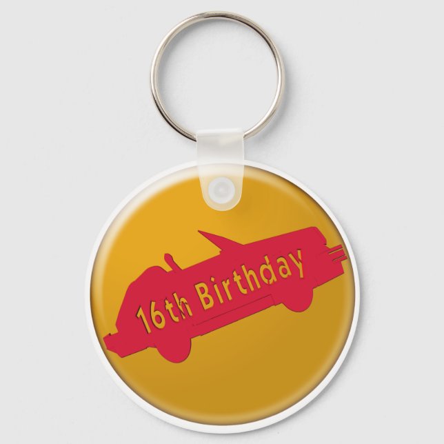 Porte-clés Hot Car 16e anniversaire cadeaux (Recto)