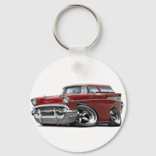 Porte-clés Hot rod 1957 de rouge foncé de nomade de Chevy