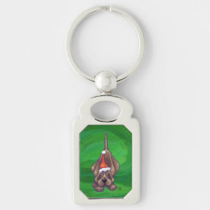 Porte-clés Hound Chien Noël sur Green