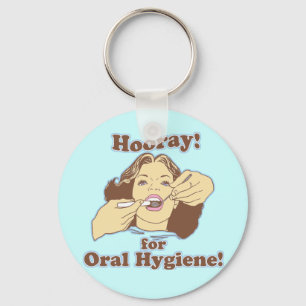 Porte-clés Hourra pour l'hygiène buccale rétro