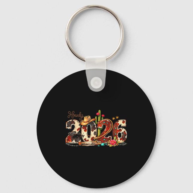 Porte-clés Howdy 2026 New Year Hello 2026 Western New Year  (Recto)