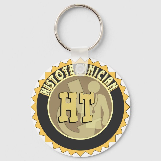 PORTE-CLÉS HT BADGE HISTOTECHNICIEN HISTOLOGIE TEST LOGO (Recto)