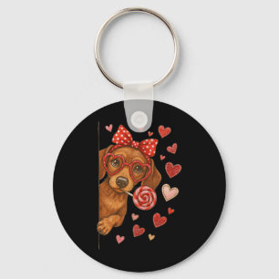 Porte-clés Hugvyn Saint-Valentin Mama Dachshund Chiot Mignon
