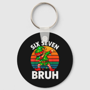 Porte-clés Hugvyn Six Seven 6 7 Mème Elfe Dabbing Joyeux Noël