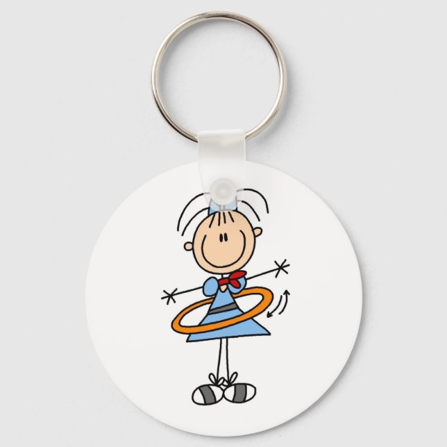 Porte-clés Hula Hoop Stick Figure T-shirts et cadeaux (Recto)