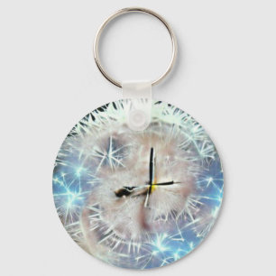 Porte-clés Humble horloge en pissenlit A.I. photo améliorée.