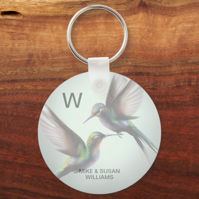 Porte-clés Hummingbird Ajouter un nom de monogramme photo (Recto)