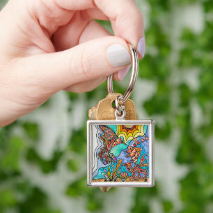 Porte-clés Hummingbird Goldfish Reflection Imaginaire Art