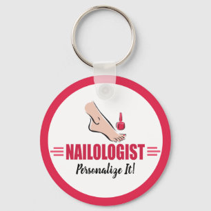 Porte-clés Humoristique Pedicure Pink polonais Nail Salon