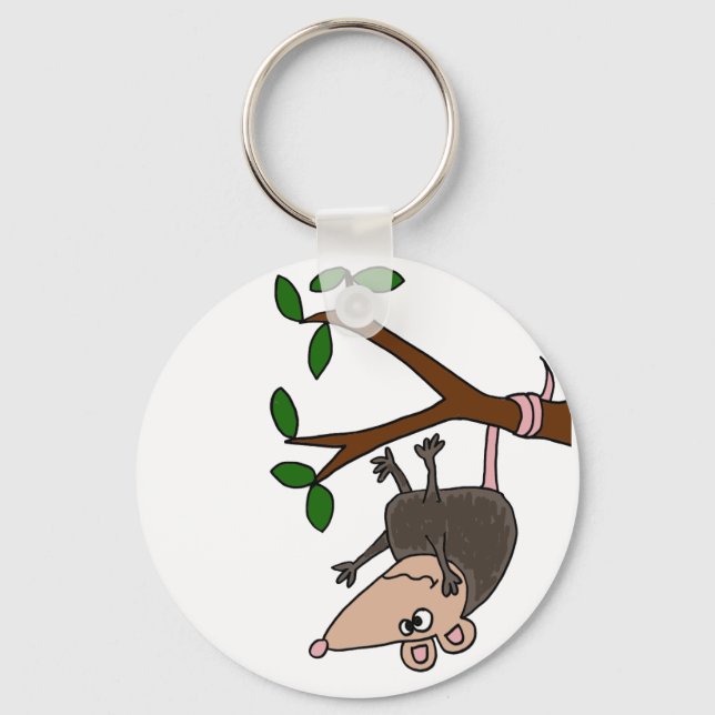 Porte-clés Humoristique Possum Dangers de l'arbre (Recto)