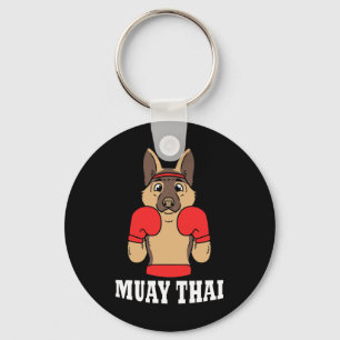Porte-clés Humour animalier boxe thaïlandaise chien drôle Mua
