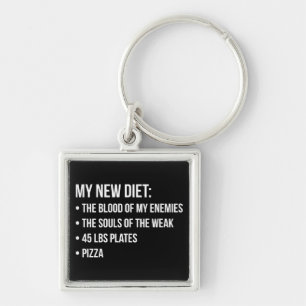 Porte-clés Humour de gym - Régime alimentaire - Sang, Âmes, P