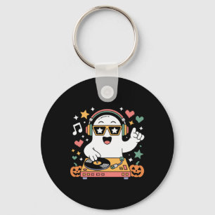 Porte-clés Humour Halloween Ghost Dj Avec Coût Musique Tourne