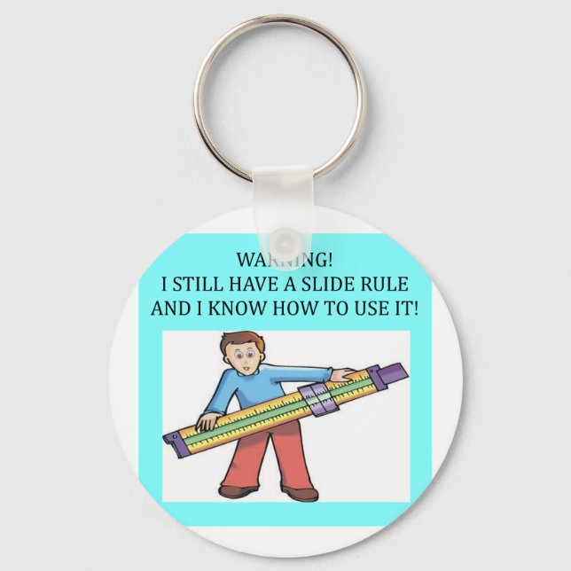 Porte-clés humour mathématique de la règle de diapositive (Recto)
