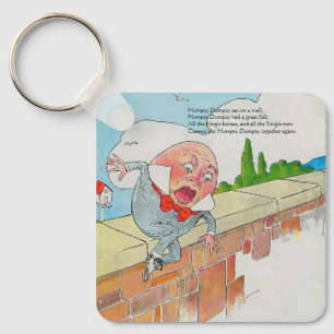 Porte-clés Humpty Dumpty sur le mur mère oie rime